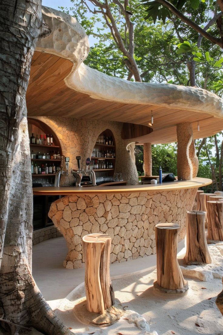 Outdoor bar and gathering space