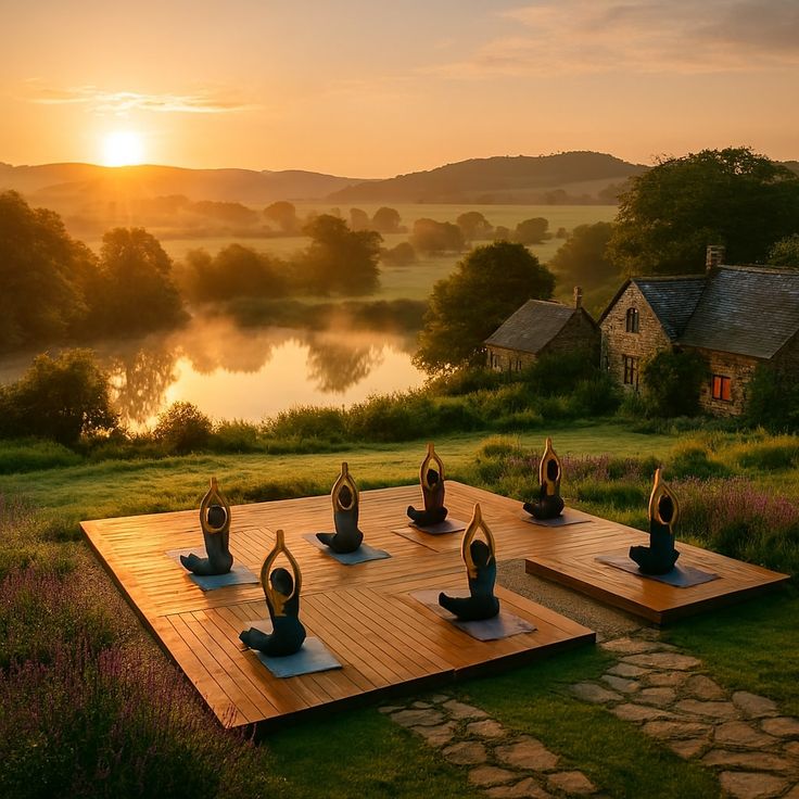 Outdoor yoga at sunrise