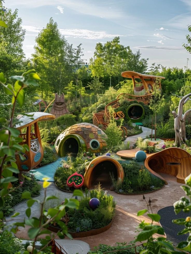 Organic eco-lodge structures in nature